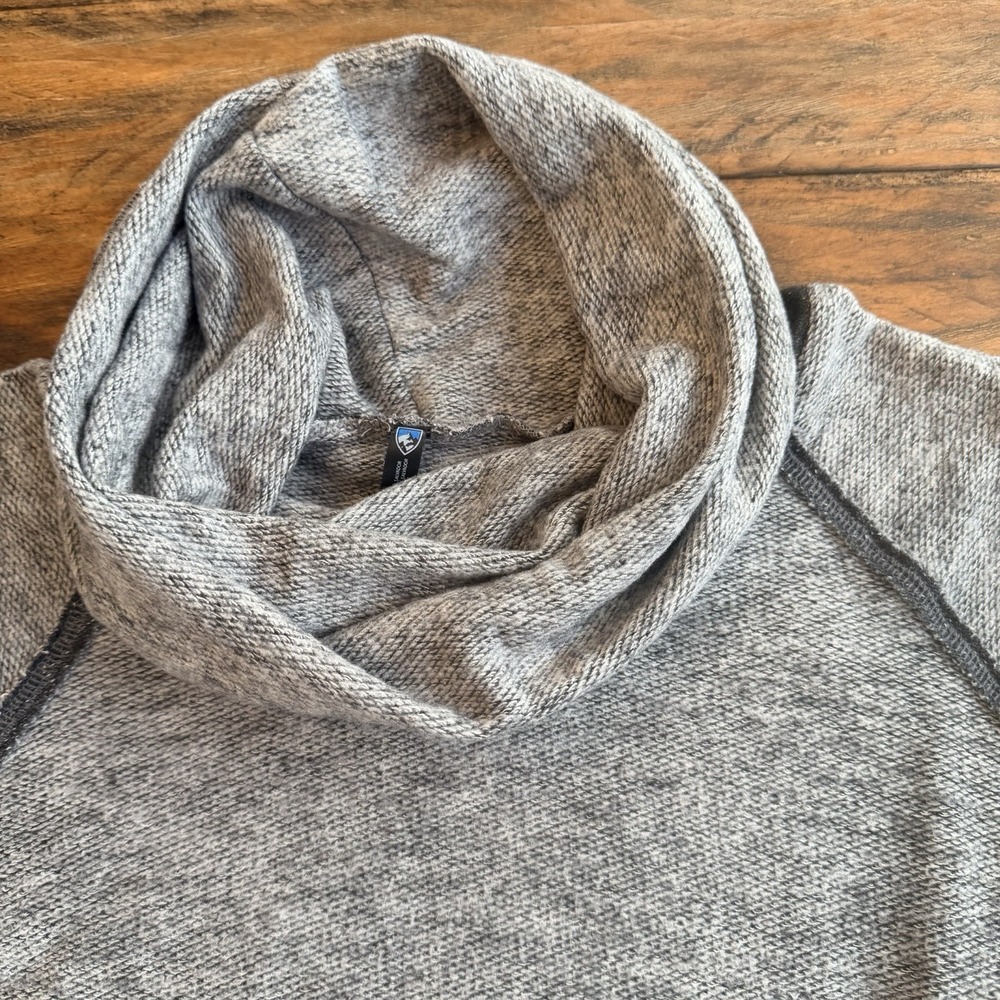 Kuhl Sweater Womens XS Nova Pullover Cowl Sweatshirt Outdoor Wool Gray Gorpcore - Picture 5 of 15